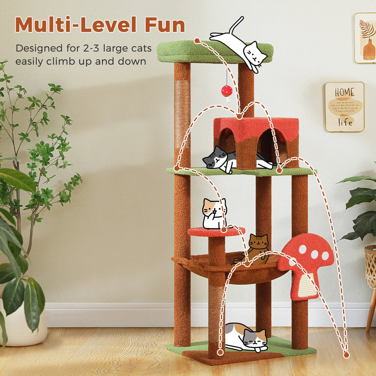 PAWZ Road Multi Level Cat Tree With Hammock And Posts