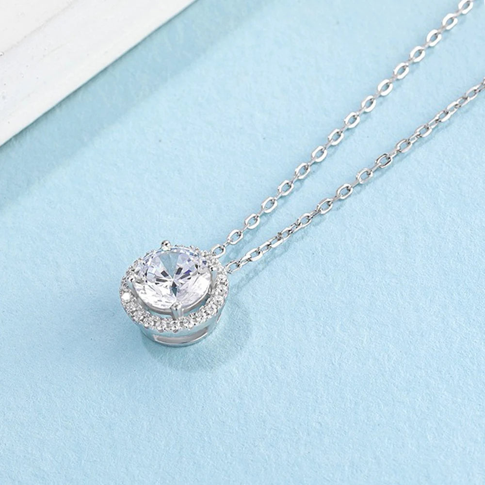 CBTB Sterling Silver Moissanite Cross Pendant Necklace