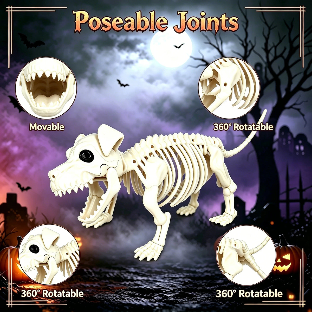 Western Cowboy Posable Skeleton Plastic Halloween Outdoor Indoor Decor