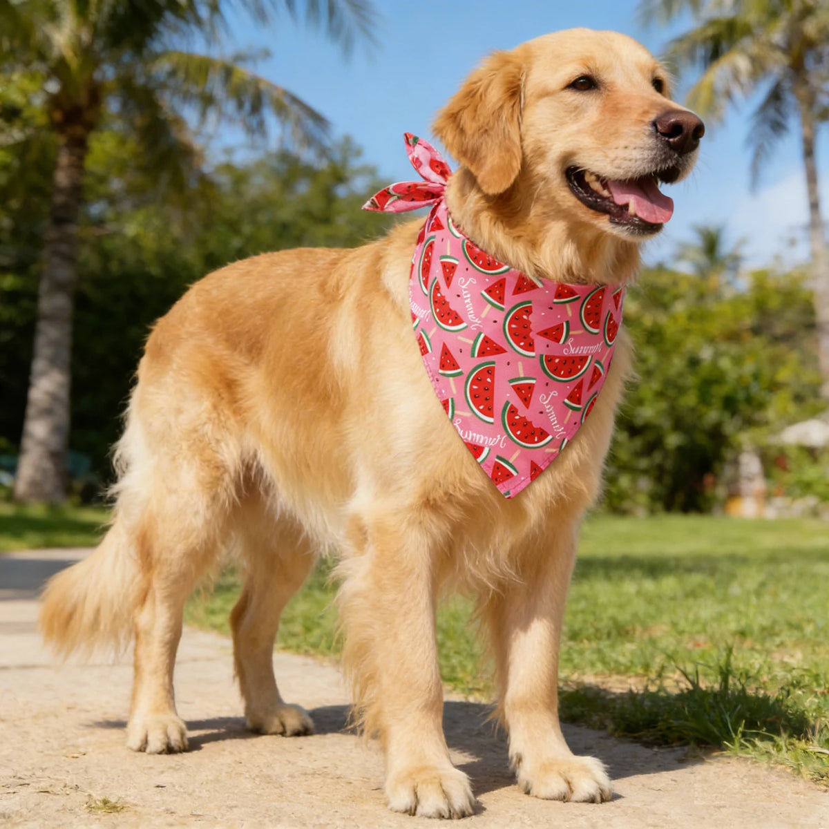 Soft Adjustable Fruit Floral Washable Dog Bandana Accessory