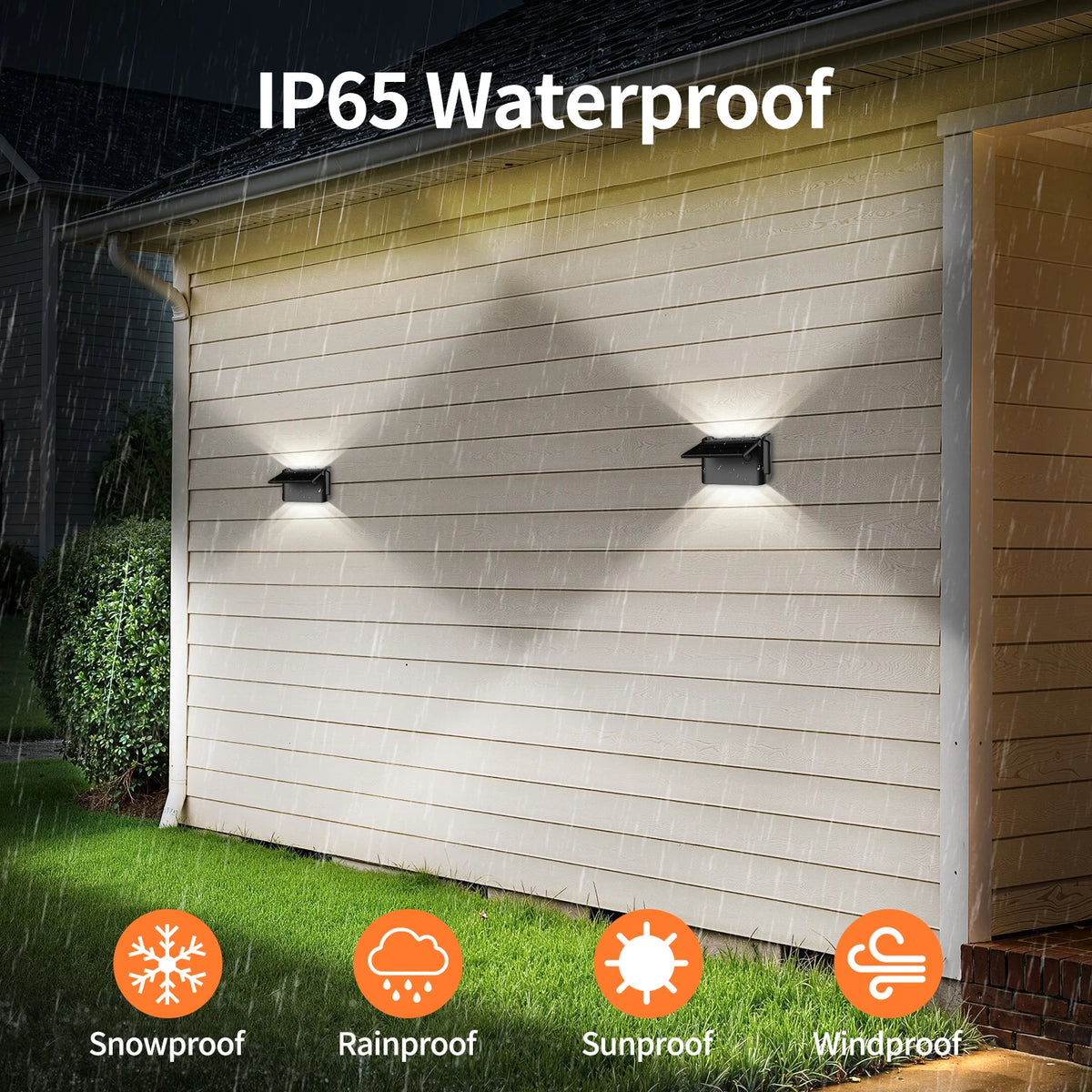 Intelamp 2 Pack Solar Wall Lights With Remote