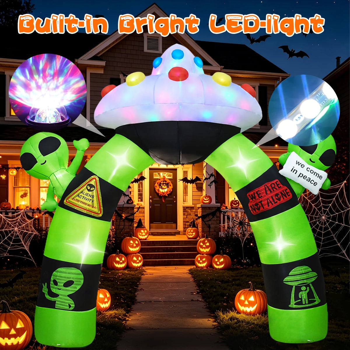 Halloween Inflatable Alien Arch Decoration With Built In LED Lights