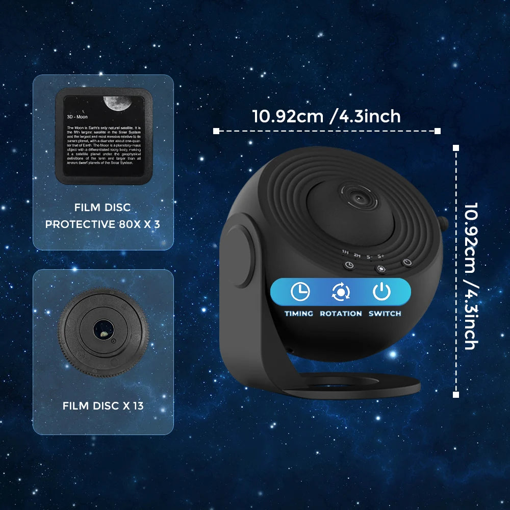Aiopp Rotating Galaxy Star Projector Planetarium Night Light For Decor