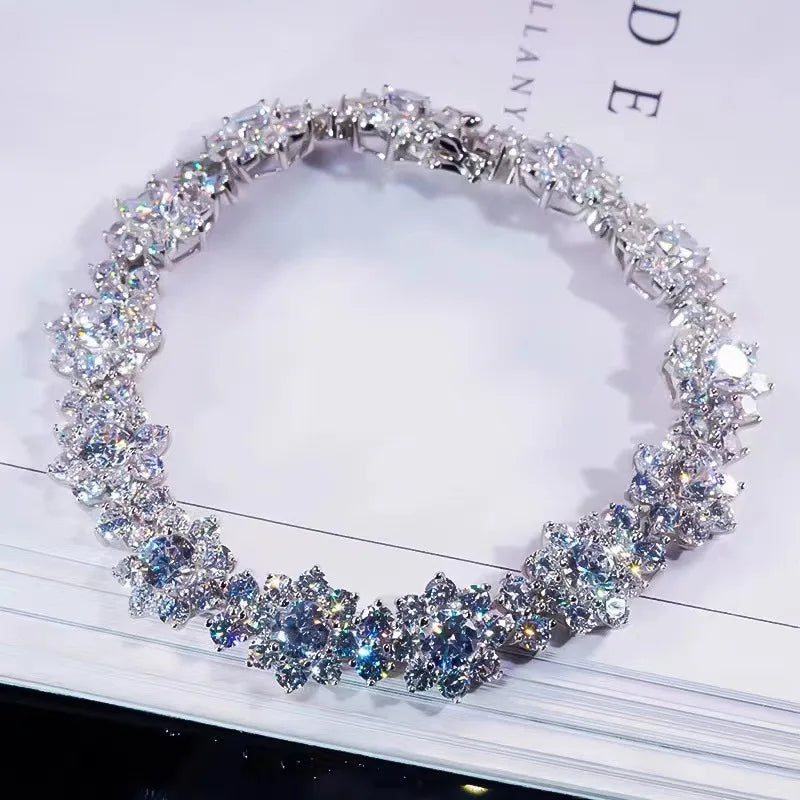 LYEE CYEE 925 Sterling Silver Moissanite Charm Bracelet Gift