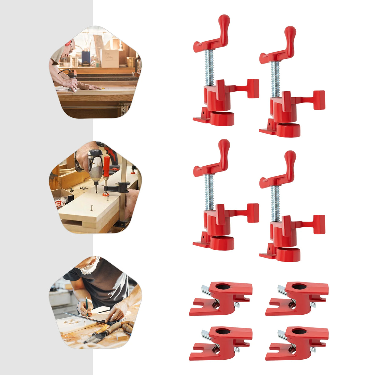 Heavy Duty Cast Iron Woodworking Clamps With Quick Release Design