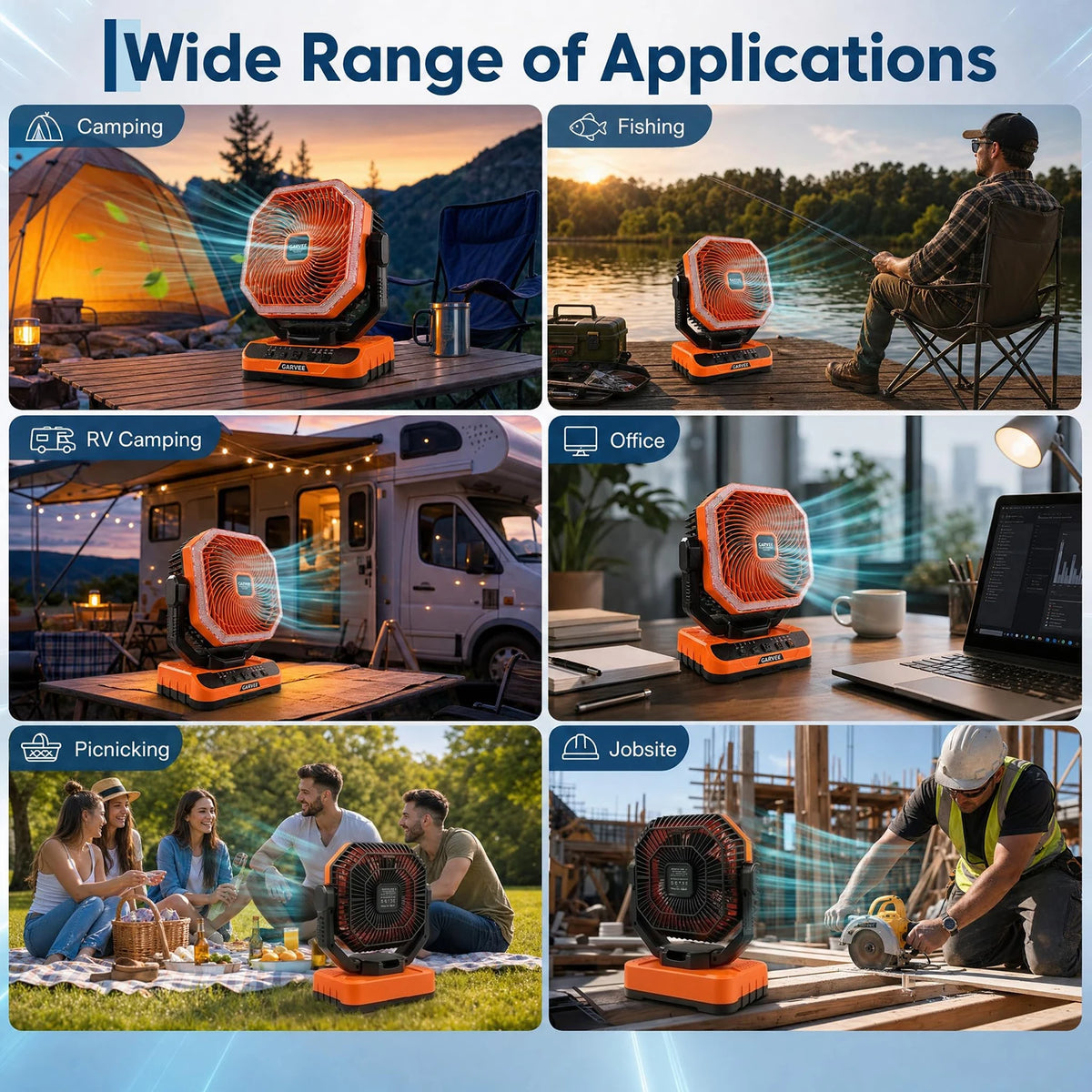 HiMISS Portable Camping Fan With Remote And Battery