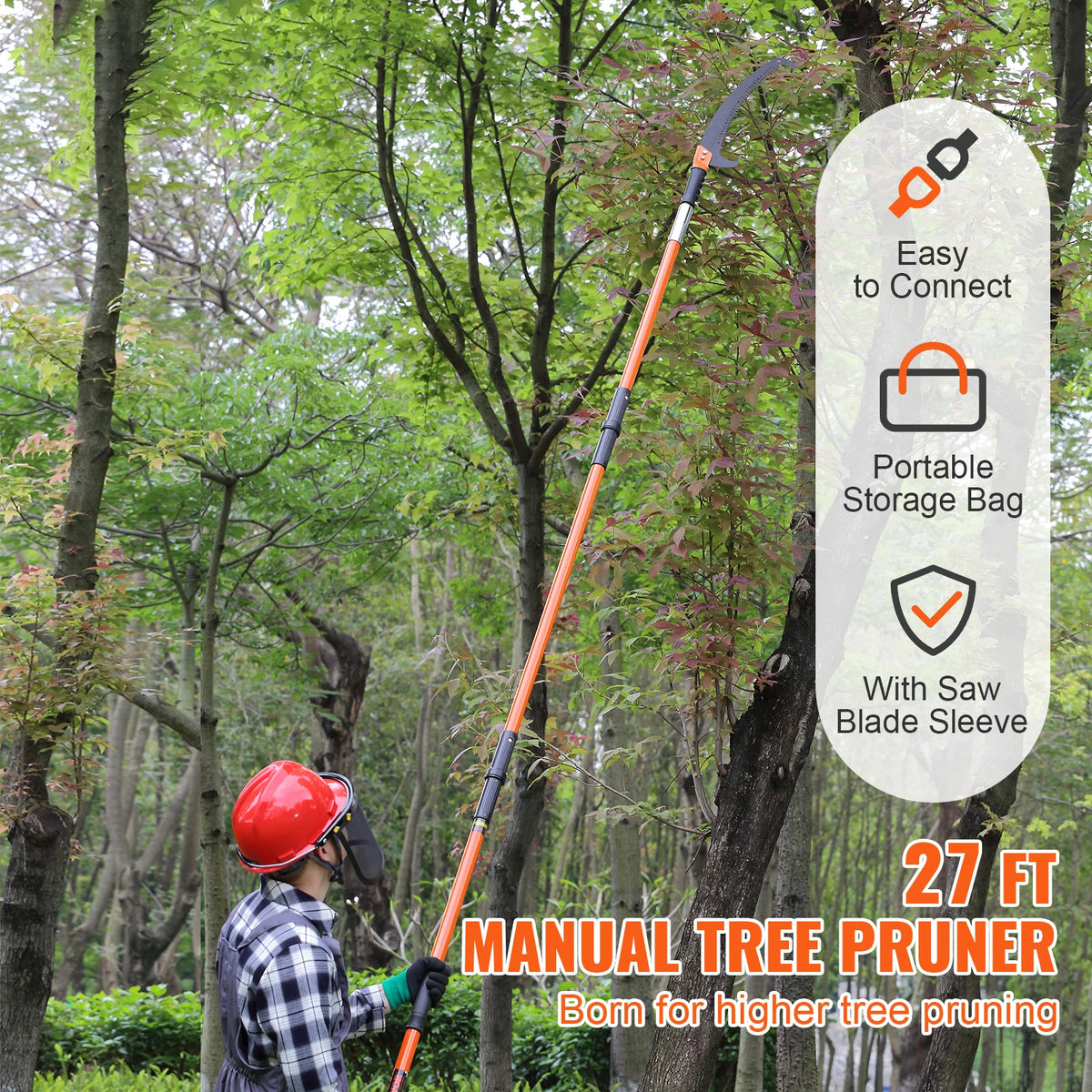 SucceBuy Manual Telescoping Pole Saw for Tree Branch Pruning