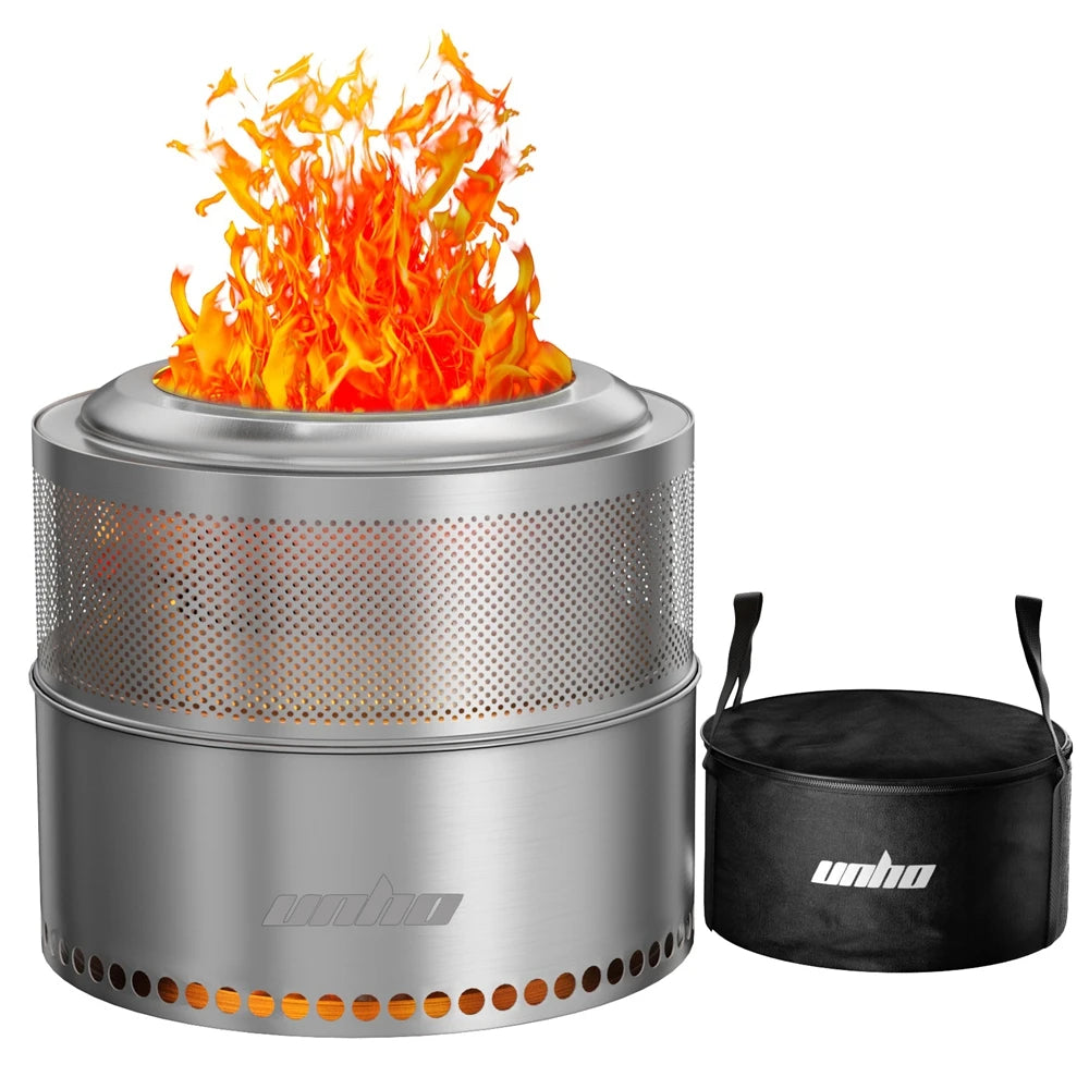 Unho Portable Smokeless Fire Pit For Camping And Outdoor BBQ