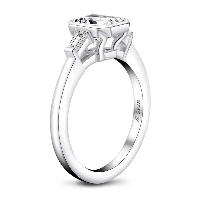 CBTB Sterling Silver 925 Moissanite Engagement Wedding Ring for Women
