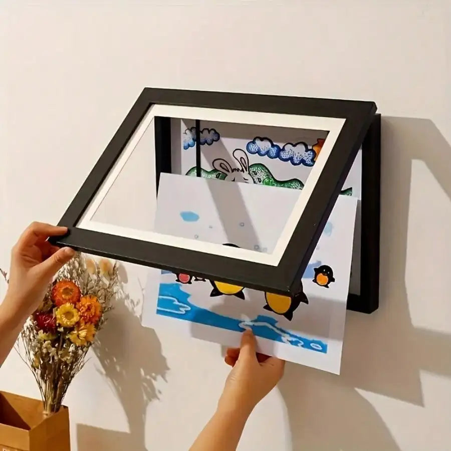 Foldable Magnetic Display Frame For Children Art And Photos