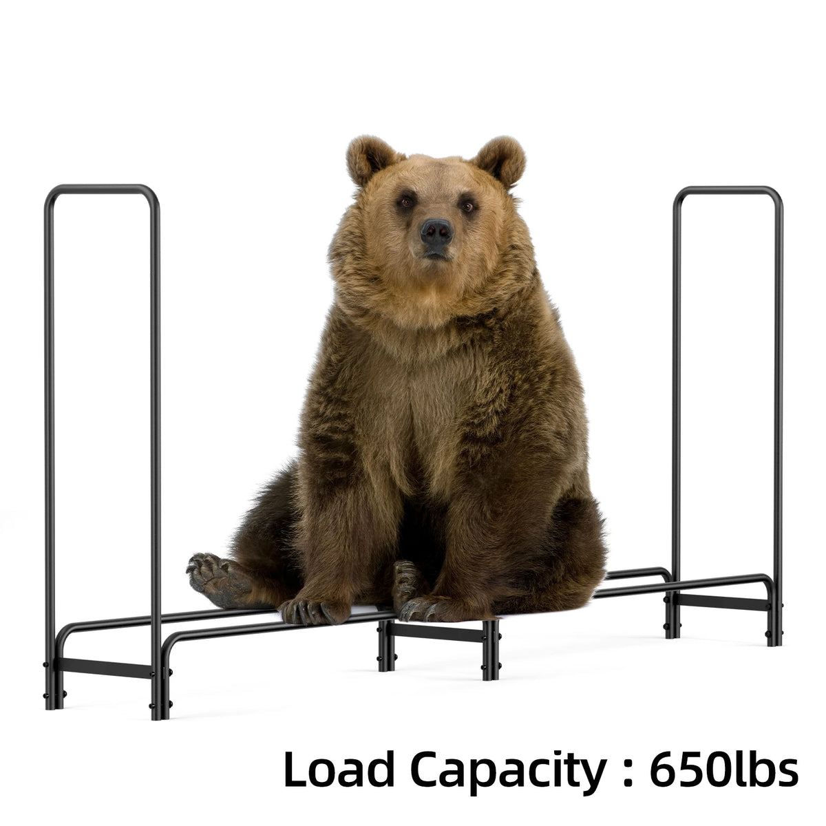 Heavy Duty Metal Firewood Log Rack Indoor Outdoor Storage