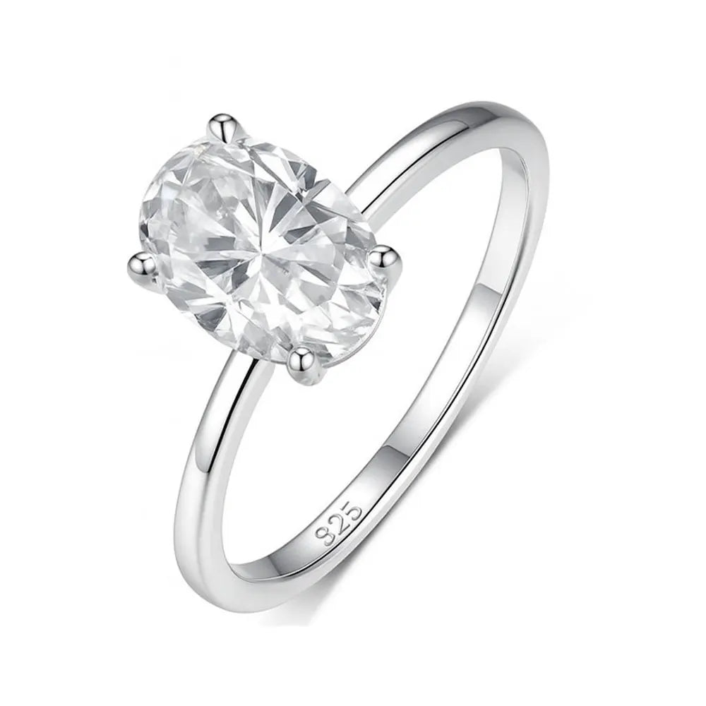 LYEE CYEE Sterling Silver Moissanite Anniversary Ring