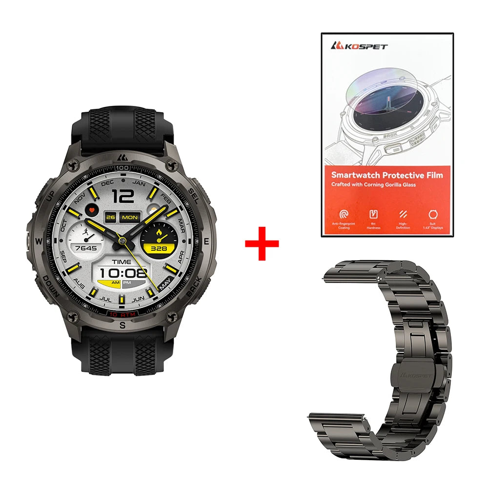 KOSPET Tank T4 GPS Smartwatch With Offline Maps Health Tracking