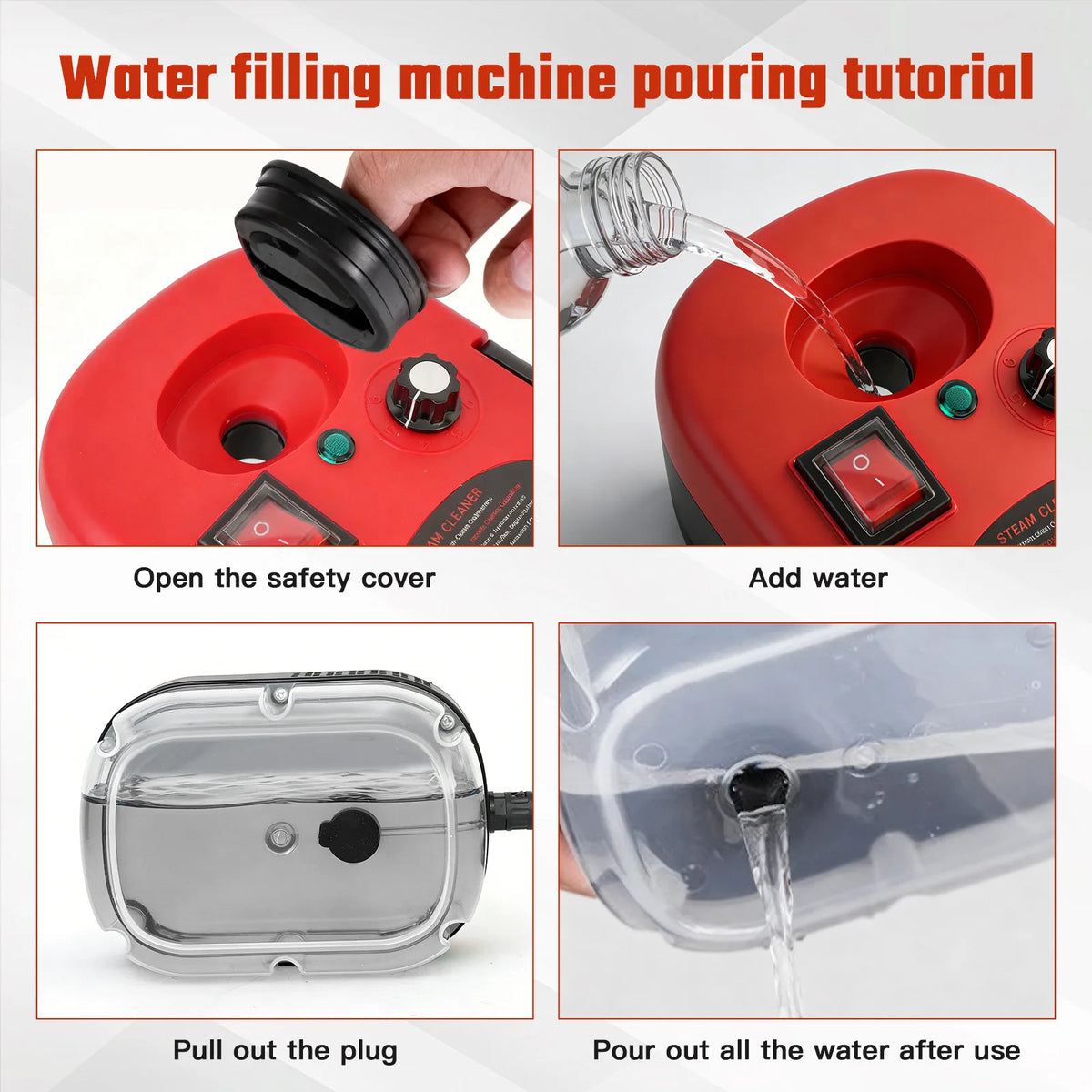 Portable 2500W Steam Cleaner With Multiple Accessories
