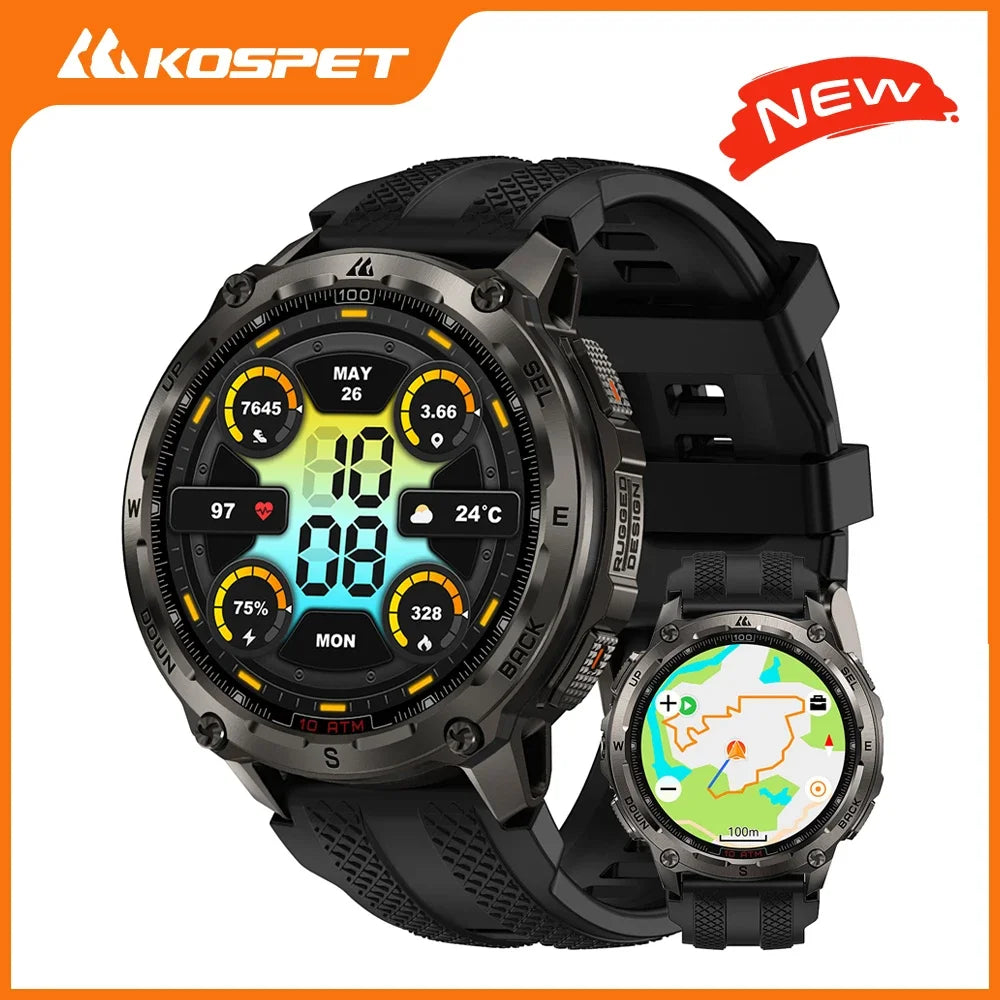 KOSPET Tank T4 GPS Smartwatch With Offline Maps Health Tracking