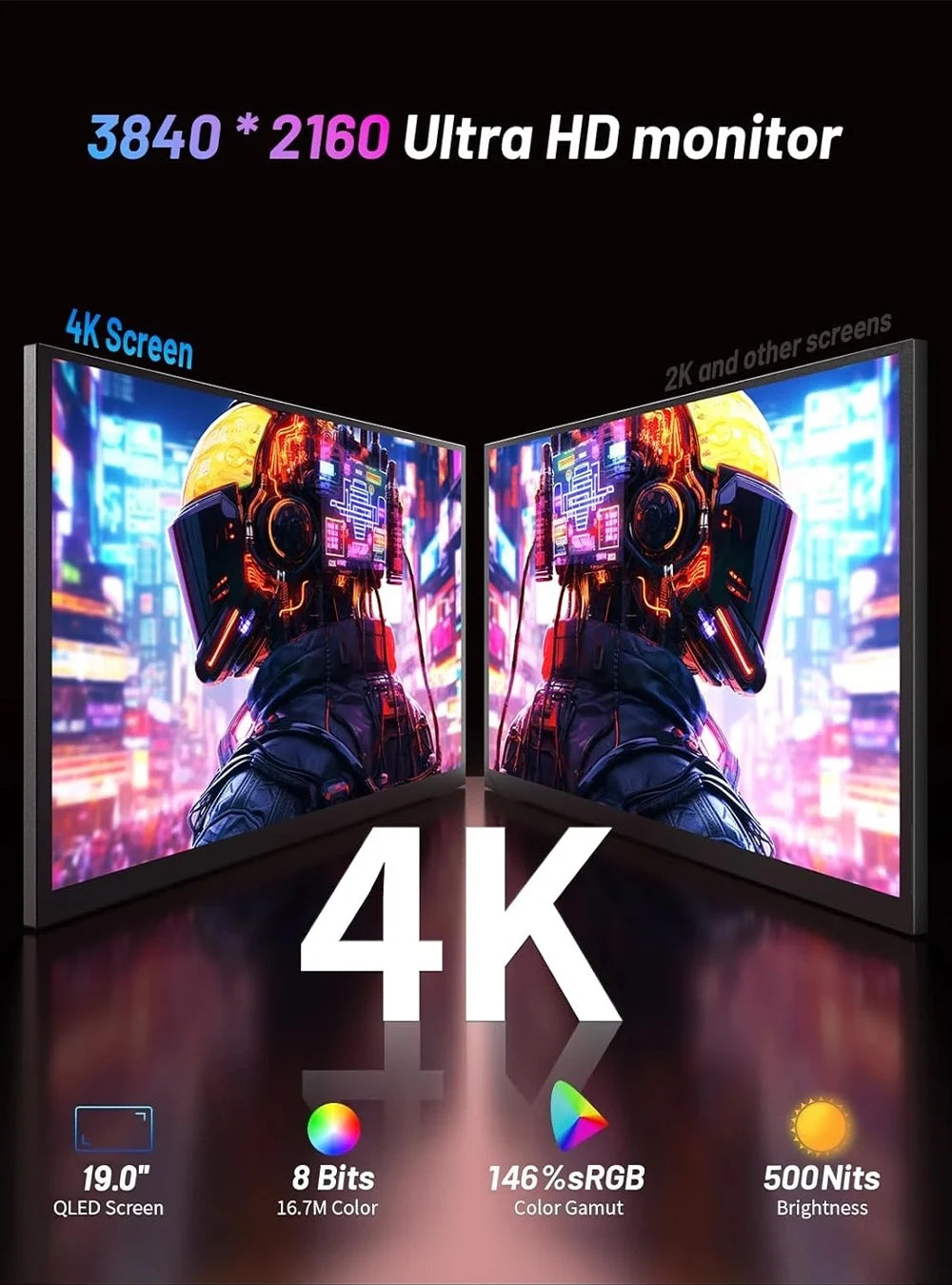 UPERFECT UColor Apex Portable 4K Gaming Monitor With QLED Display