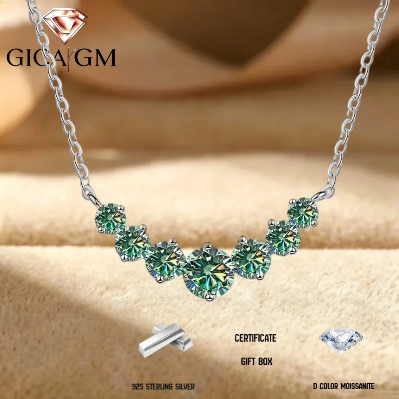 Elegant 925 Sterling Silver Moissanite Engagement Necklace