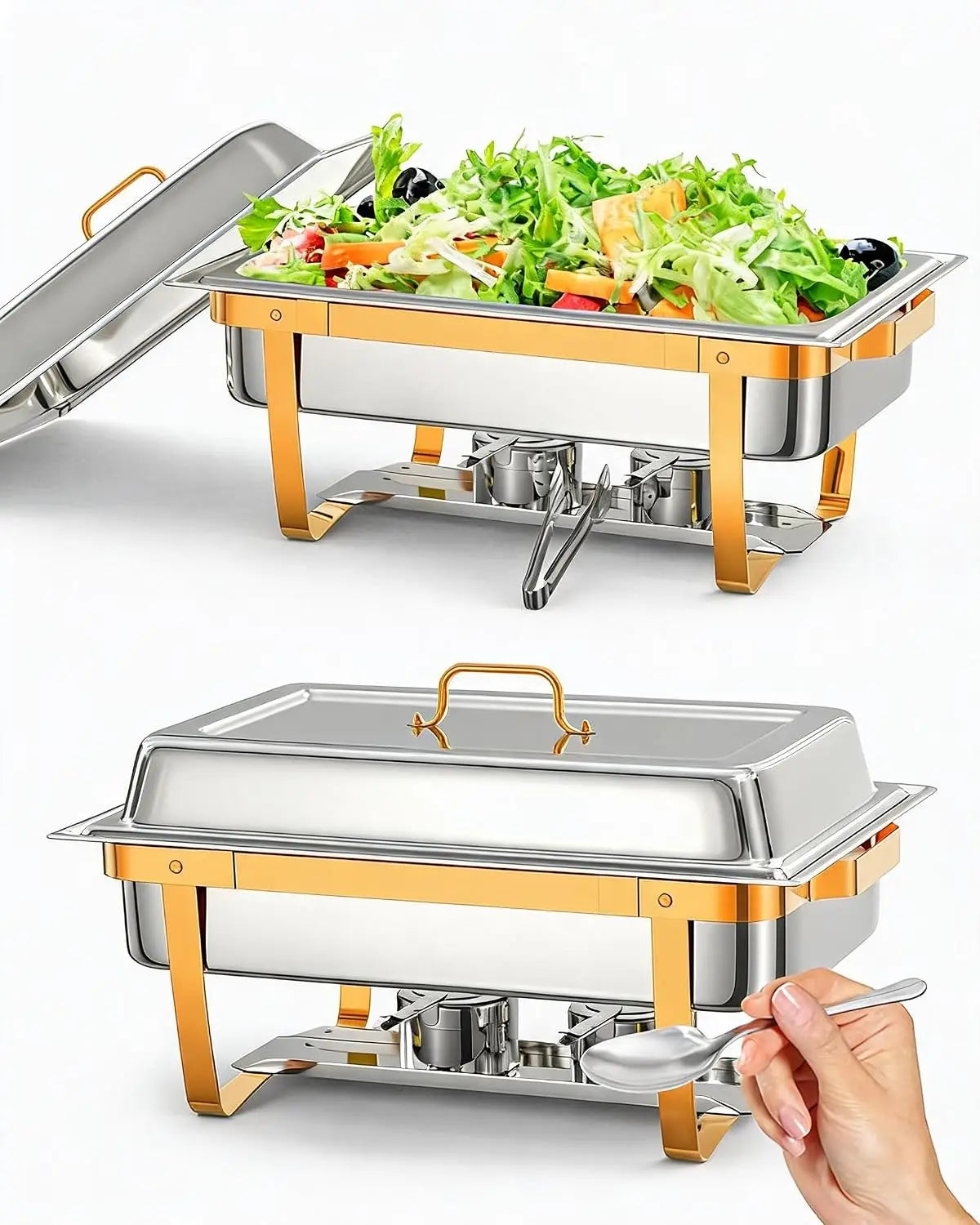 Stainless Steel Buffet Chafing Dish Set With Lid And Tools