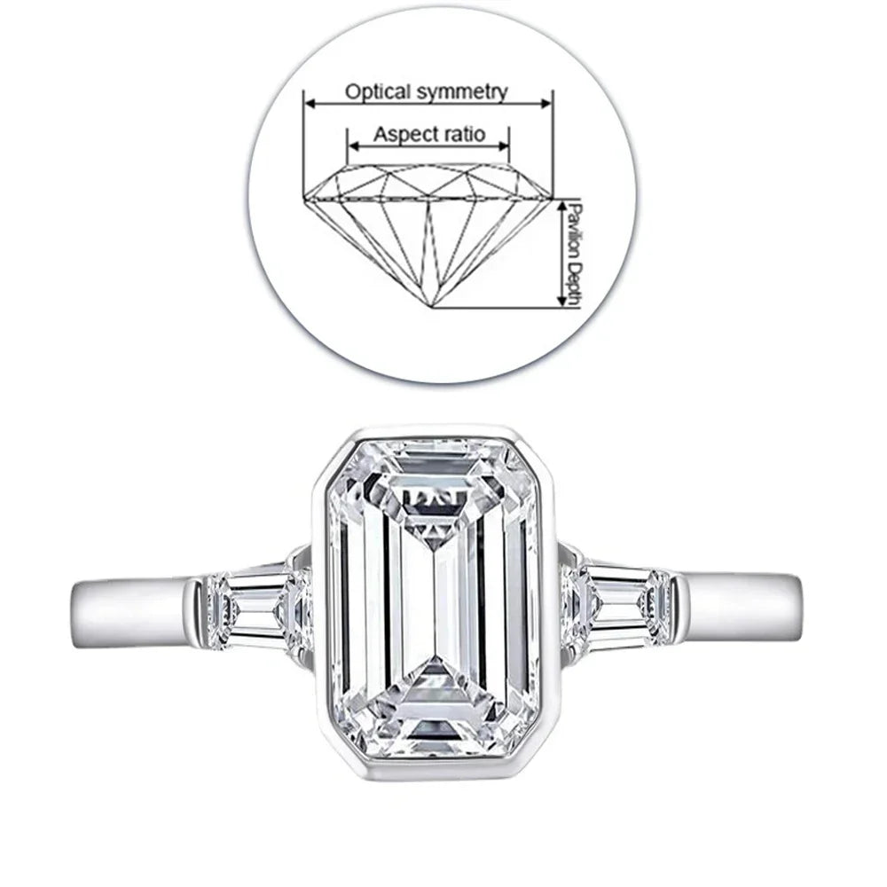 CBTB Sterling Silver 925 Moissanite Engagement Wedding Ring for Women