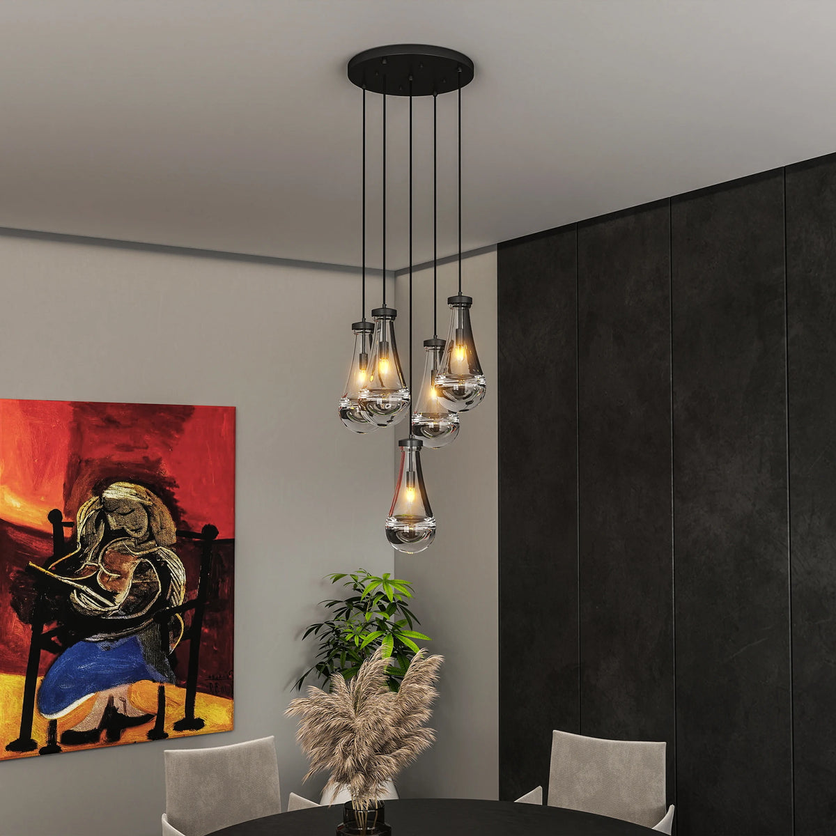 Zhikea 5 Light Cluster Pendant Chandelier For Modern Homes