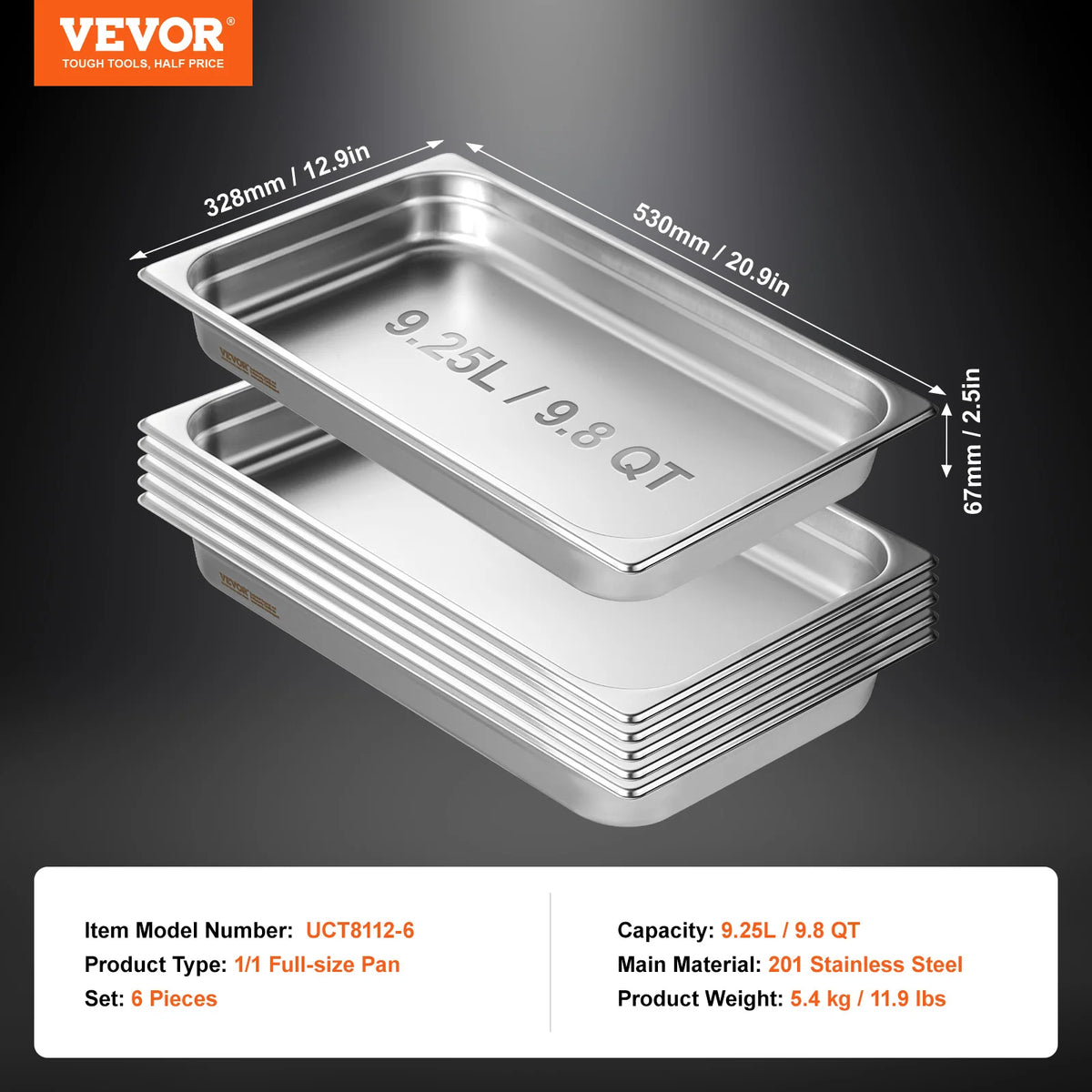 SucceBuy Stainless Steel Buffet Chafing Dish Steam Table Pan