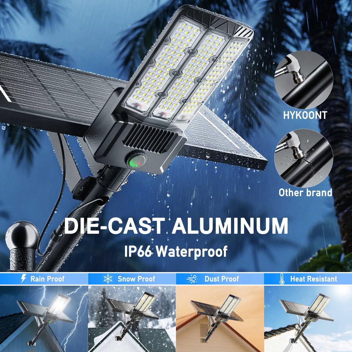 Commercial Solar Area Lights With Motion Sensor And Aluminum Housing