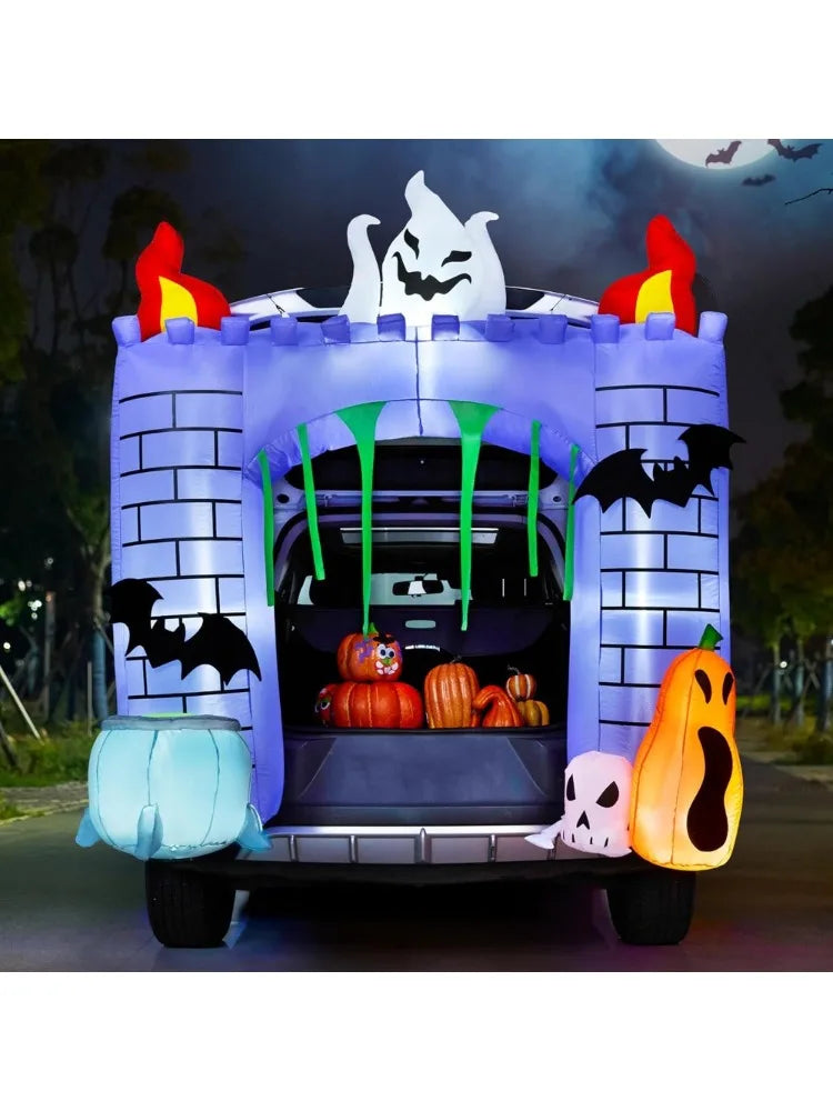 Halloween Inflatable Haunted Castle Outdoor Led Yard Decor