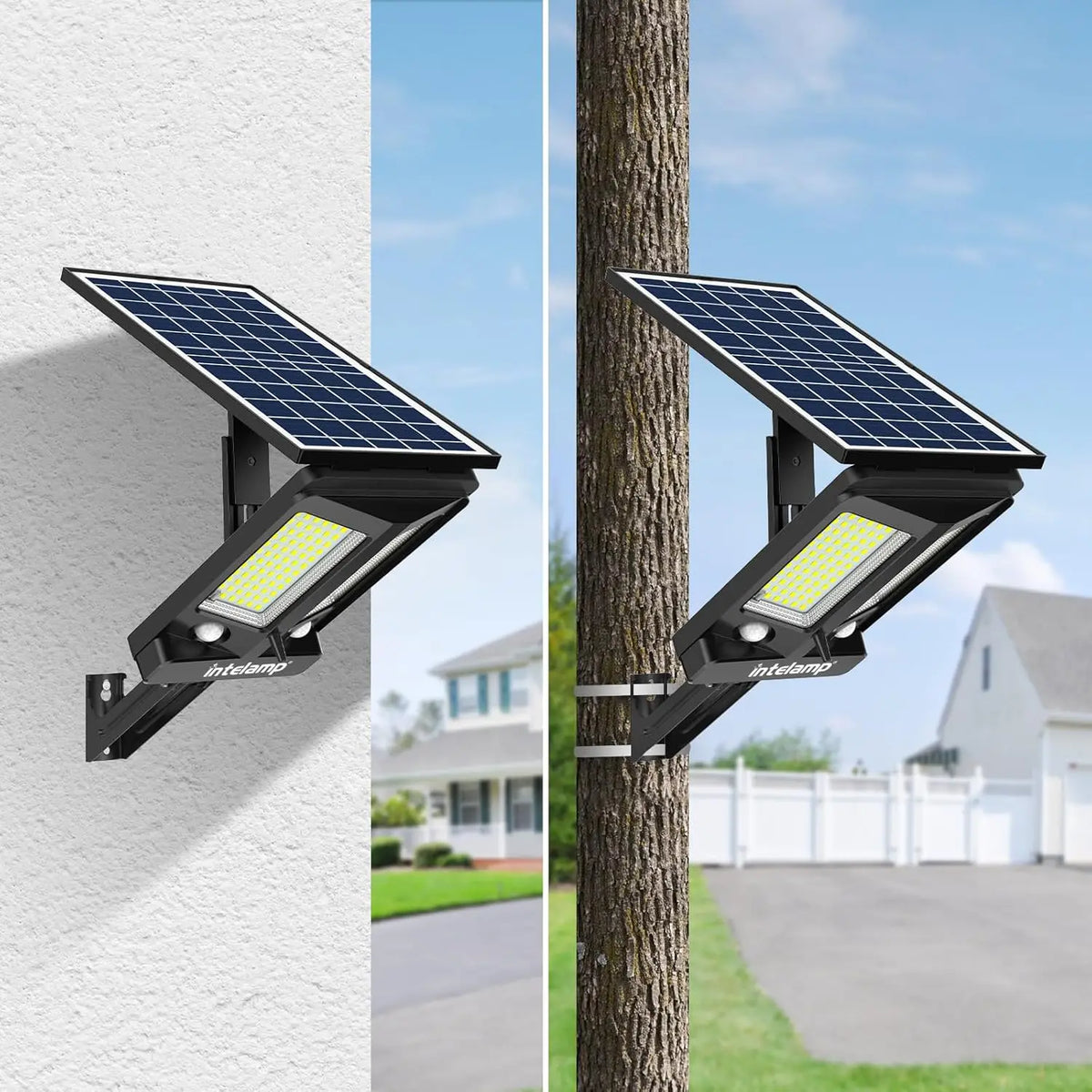 Intelamp 12500 Mwh Outdoor Solar Street Light With Two Motion Sensors