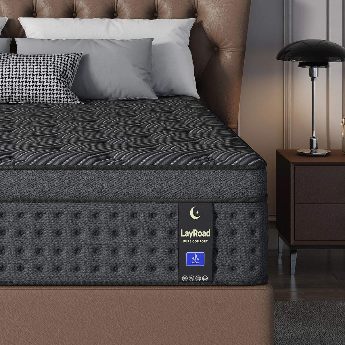 LayRoad Medium Firm Memory Foam And Pocket Spring Boxed Mattress
