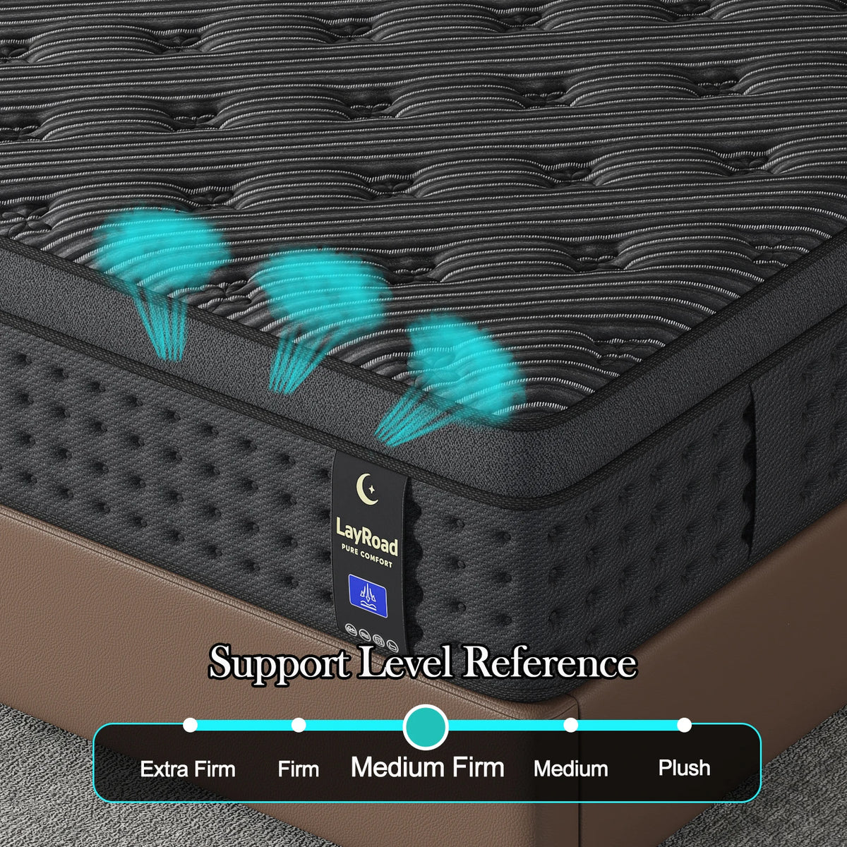 LayRoad Medium Firm Memory Foam And Pocket Spring Boxed Mattress