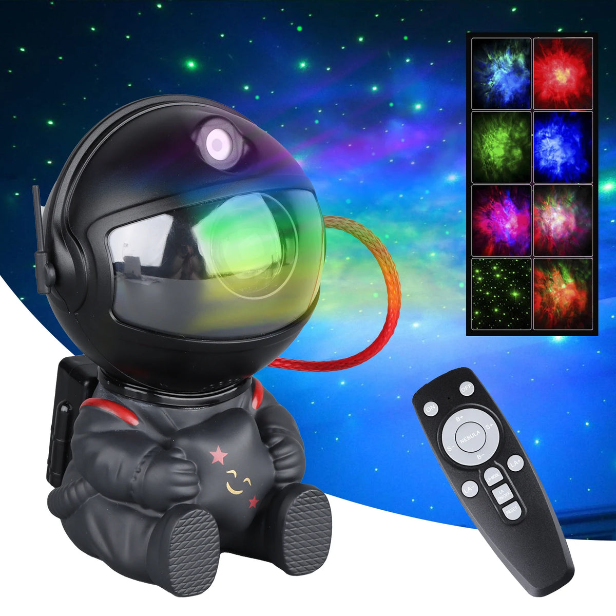 LED BARZ Astronaut Galaxy Projector Night Light With Remote Control