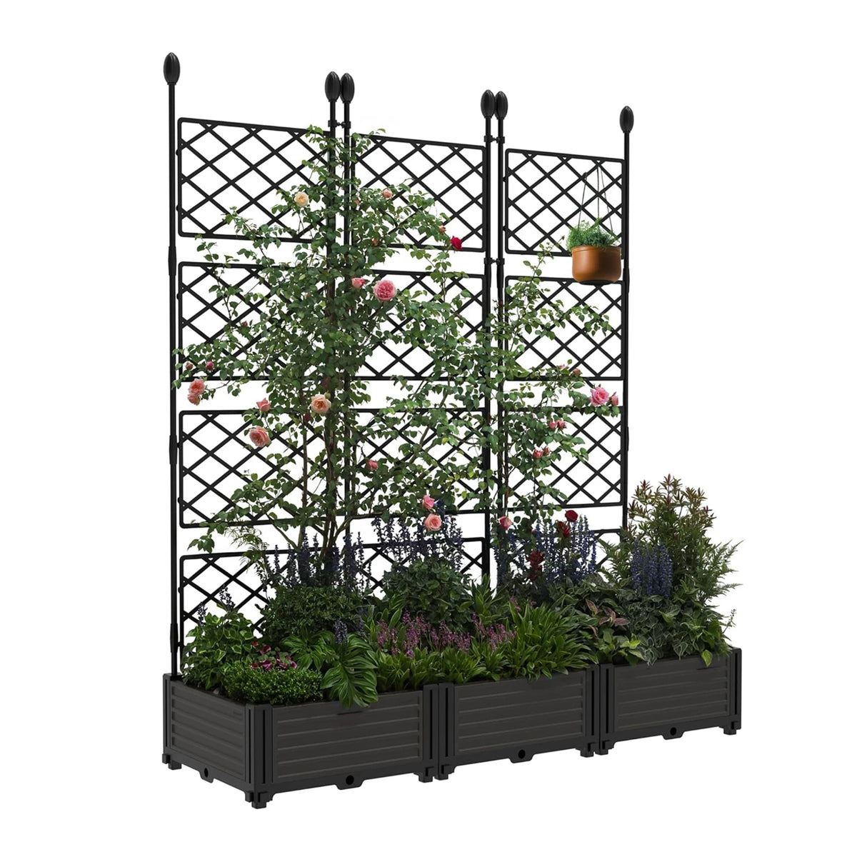 HiMISS Modern Raised Garden Bed Planter With Trellis