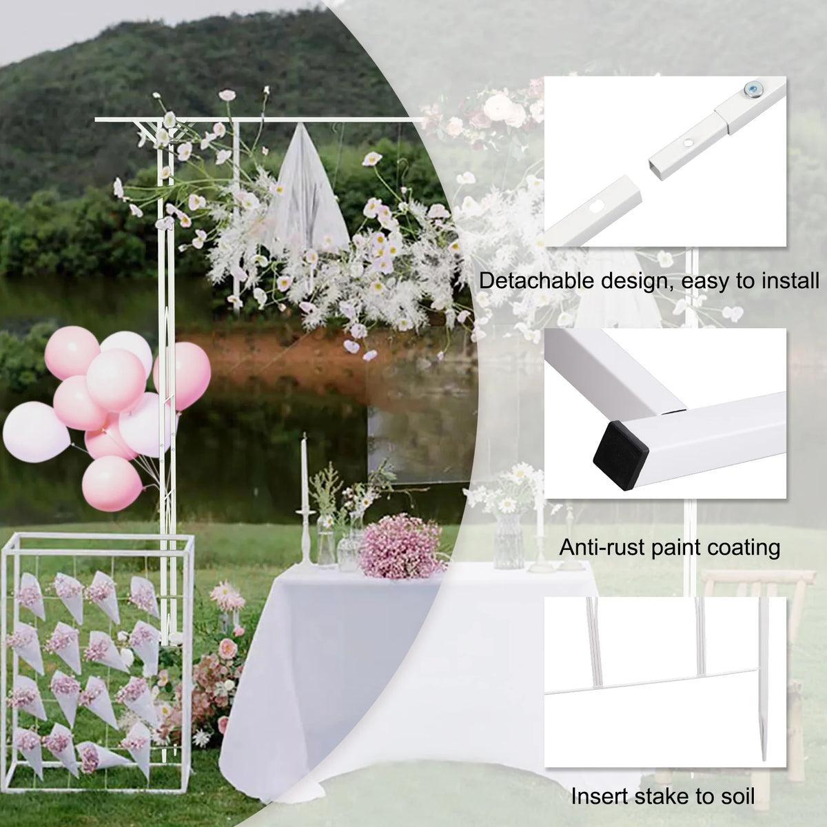 Metal Garden Arch Arbor For Weddings And Outdoor Climbing Plants