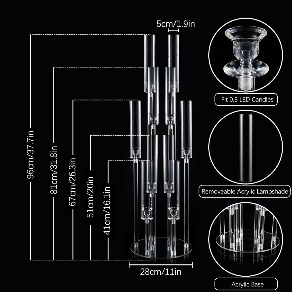 Acrylic Floor Candelabra Centerpiece For Weddings And Events