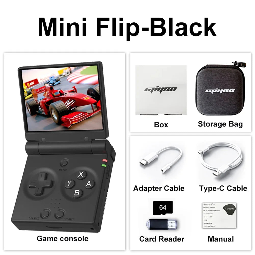 MIYOO Mini Flip Retro Handheld Gaming Console With Classic Games