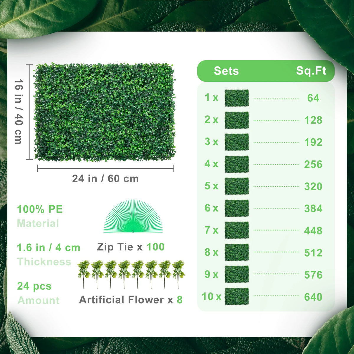 SucceBuy Artificial Boxwood Panels For Outdoor Wall Decor
