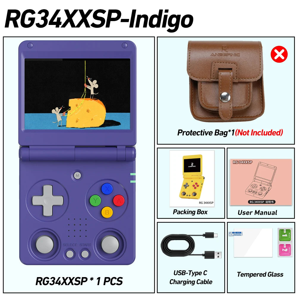 Anbernic RG34XXSP Linux Retro Handheld Game Console With TV Output