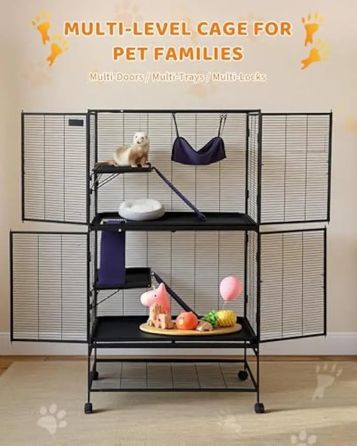 Garvee Multi Level Rolling Metal Small Animal Cage