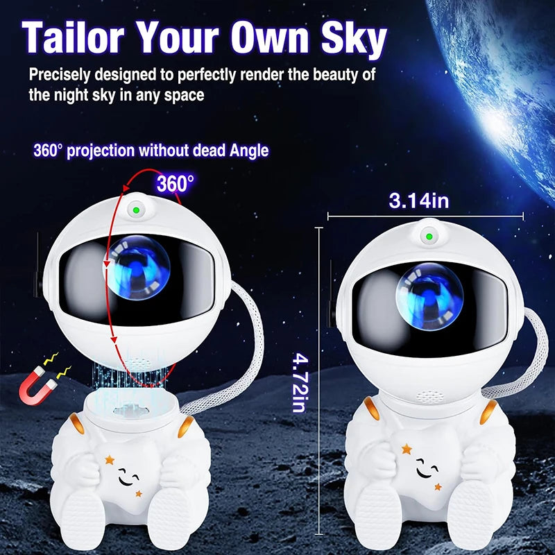 LED BARZ Astronaut Galaxy Projector Night Light With Remote Control