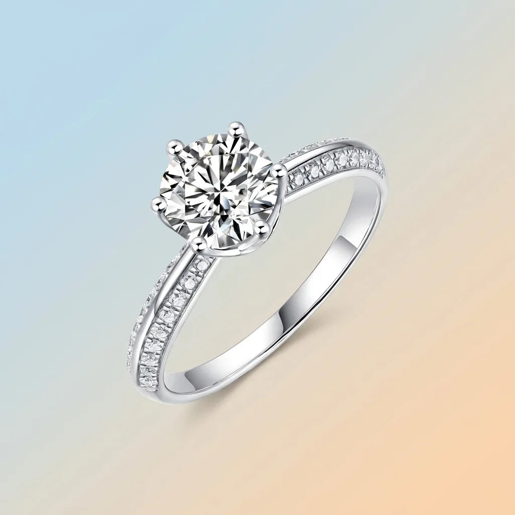 Lyee Cyee Brilliant Moissanite 925 Sterling Silver Ring