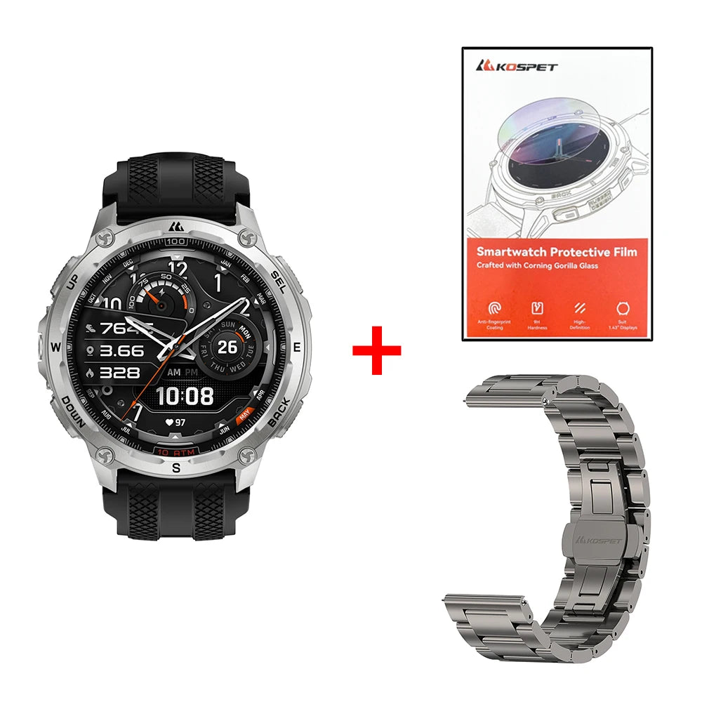 KOSPET Tank T4 GPS Smartwatch With Offline Maps Health Tracking