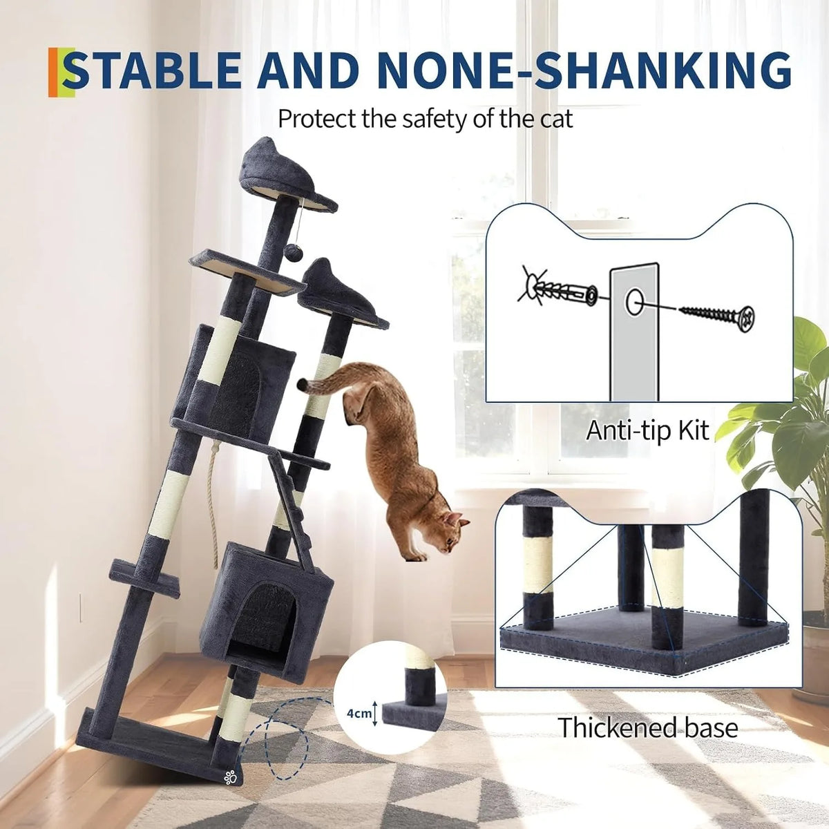 Large Cat Tree With Condos Perches And Sisal Scratching Posts
