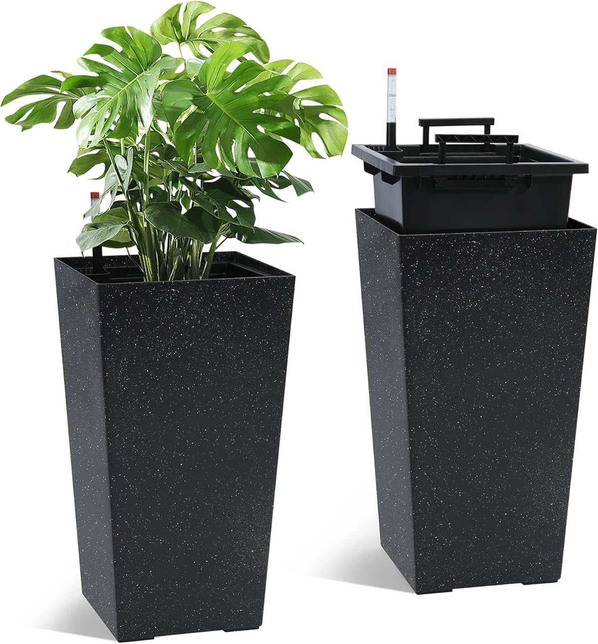 TWISTER.CK Rectangular Planters With Drainage And Water Level Monitor