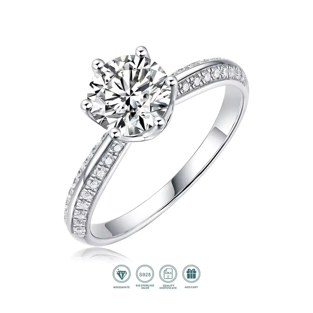 Lyee Cyee Brilliant Moissanite 925 Sterling Silver Ring