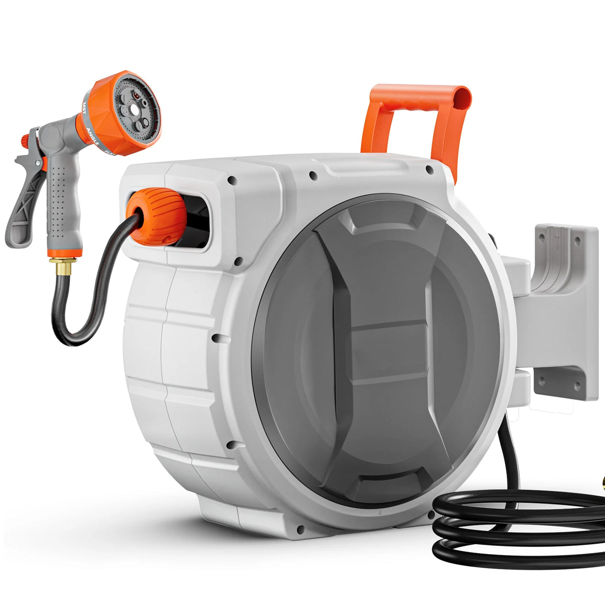 SucceBuy Retractable Garden Hose Reel With Nine Spray Settings