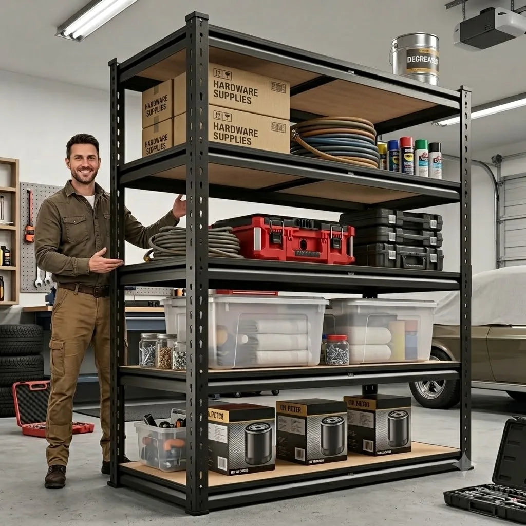 Heavy Duty Metal Utility Storage Rack With Adjustable Shelves