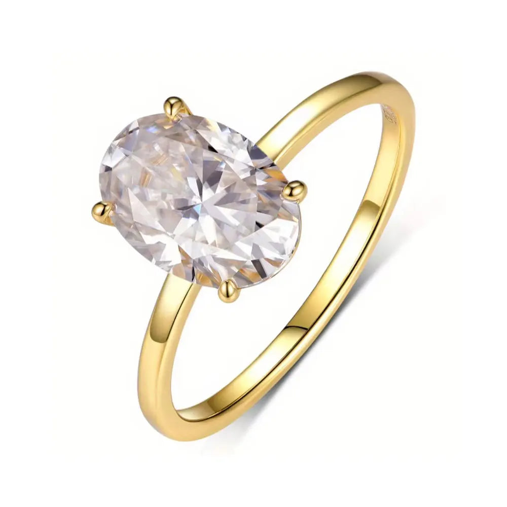 LYEE CYEE Sterling Silver Moissanite Anniversary Ring