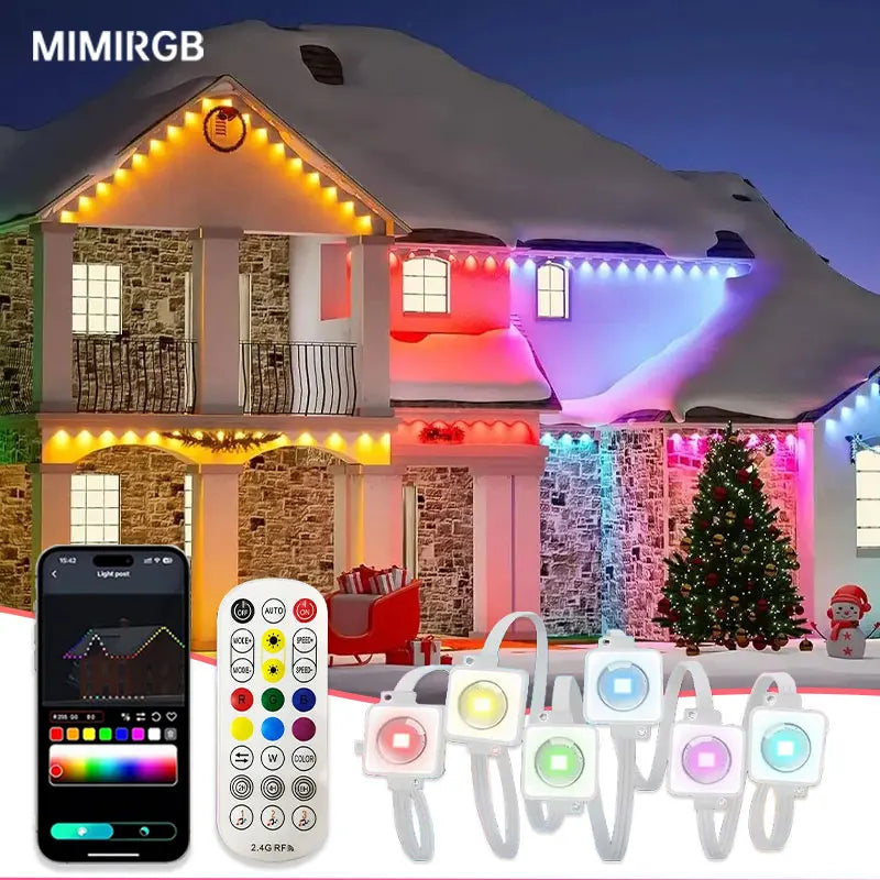 MIMIRGB Waterproof RGB Bluetooth Outdoor LED String Lights