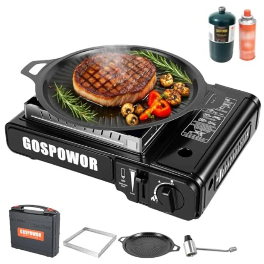 Portable Dual Fuel Propane Butane Stove With Windblocker And Automatic Ignition