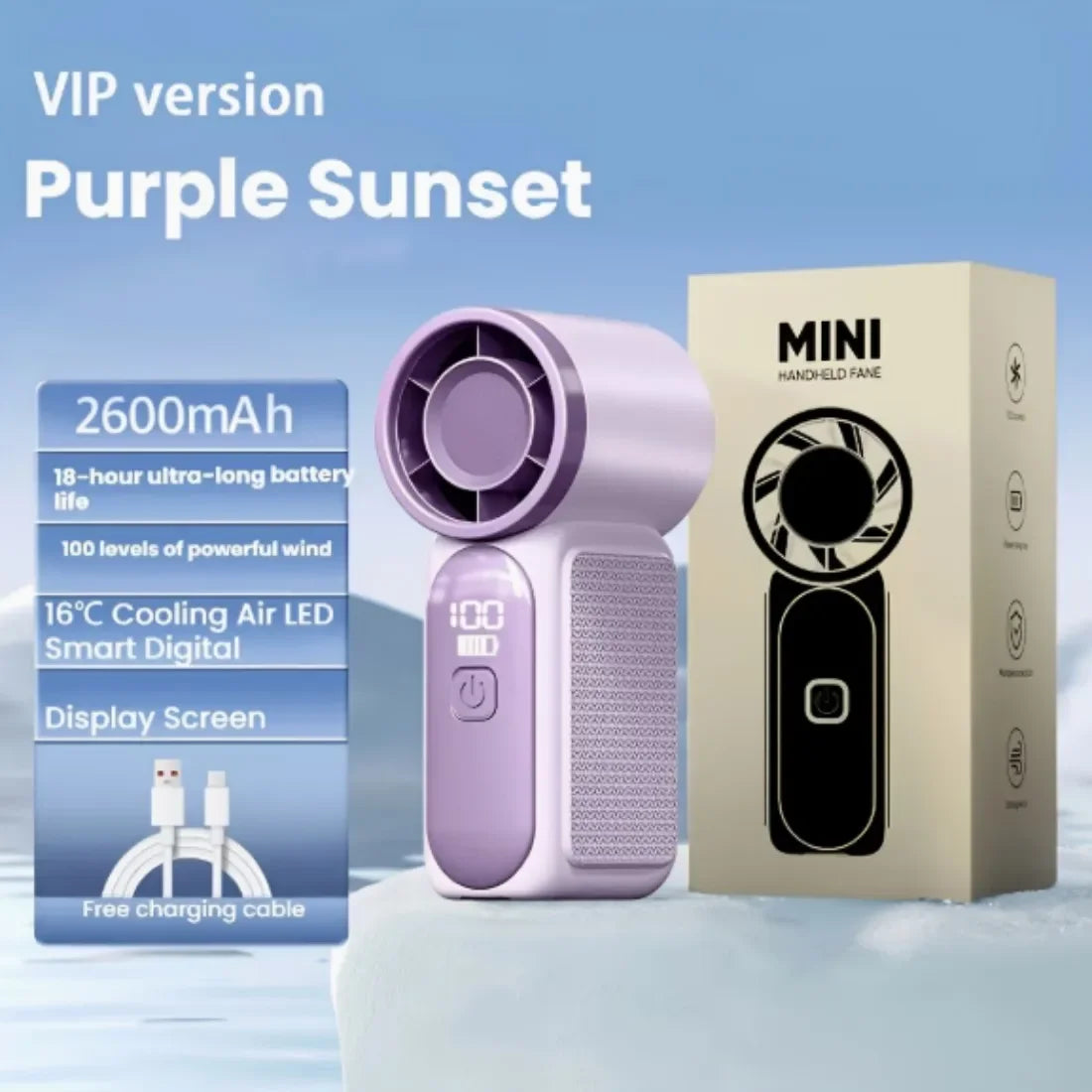 Portable USB Rechargeable Turbo Handheld Fan For Outdoor Cooling